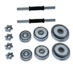 Cast Iron Adjustable Dumbbell Set for Home Gym - 44 lbs (20 kg) - Image 3