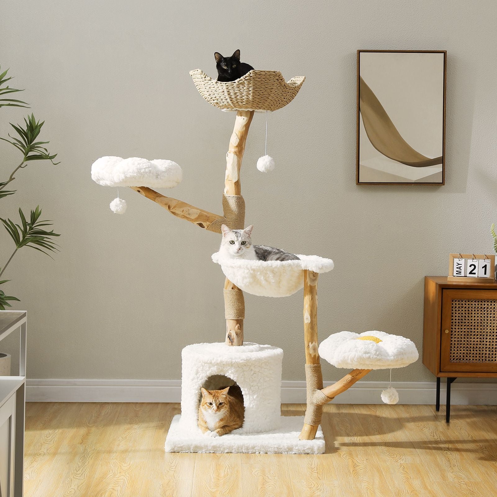 032_05_619ec1f2-3aba-47f8-b515-b70f11c0b919.jpg Cloud XL with Solid Wood Post & 2 Flower Platforms - Image 1