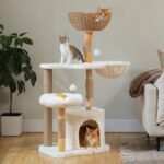 Cloud Cat Tree 123cm Rattan & Flower Platform