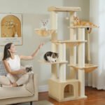 Cat Tower Extra Large Beige with 13 Scratching Posts