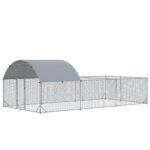 Metal Chicken Coop, Walkin Chicken Runs, Duck Rabbit Enclosure Pen, Outdoor Poultry Cage with Waterproof and Anti-UV Cover for Backyard, Farm, (1" Diameter, 18.7'L x 9.2'W x 6.4'H)