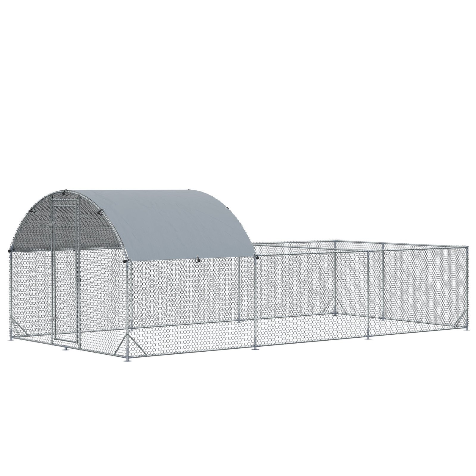Kxh98a185c2644629 Metal Chicken Coop, Walkin Chicken Runs, Duck Rabbit Enclosure Pen, Outdoor Poultry Cage with Waterproof and Anti-UV Cover for Backyard, Farm, (1" Diameter, 18.7'L x 9.2'W x 6.4'H) - Image 1