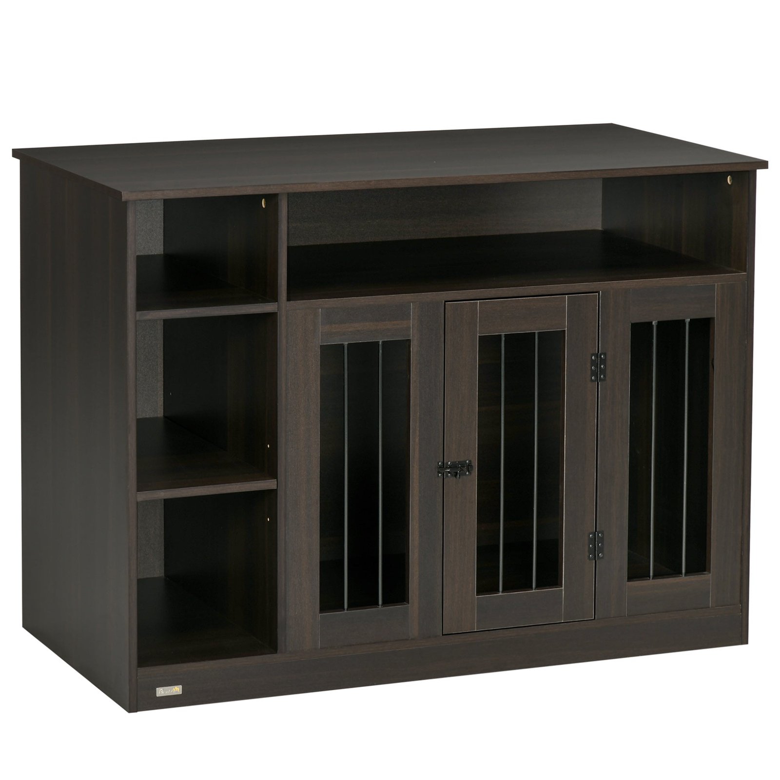 LN298a187c1836eff Dog Crate Furniture with Storage Space, Dog Kennel with Lockable Door, Pet Cage for Large Medium Dogs, 47" x 23.5" x 35", Brown - Image 1