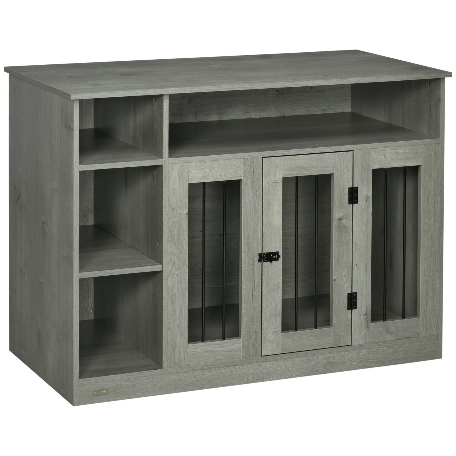 Z2f98a187c1836e5a Dog Crate Furniture with Storage Space, Dog Kennel with Lockable Door, Pet Cage for Large Medium Dogs, 47" x 23.5" x 35", Gray - Image 1