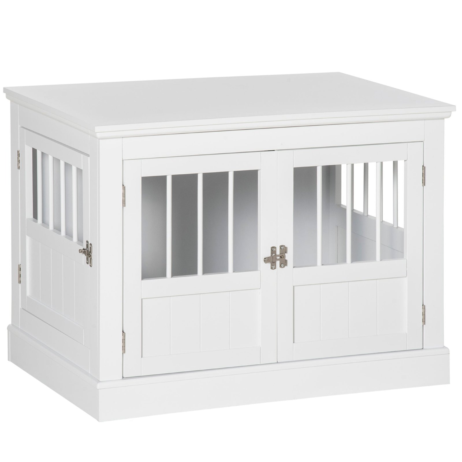 i1n98a181ef460d0c Cat Litter Box Enclosure with Magnetic Doors, Cat Washroom Nightstand with Large Top, Hidden Litter Box Side Table with Latches, White - Image 1