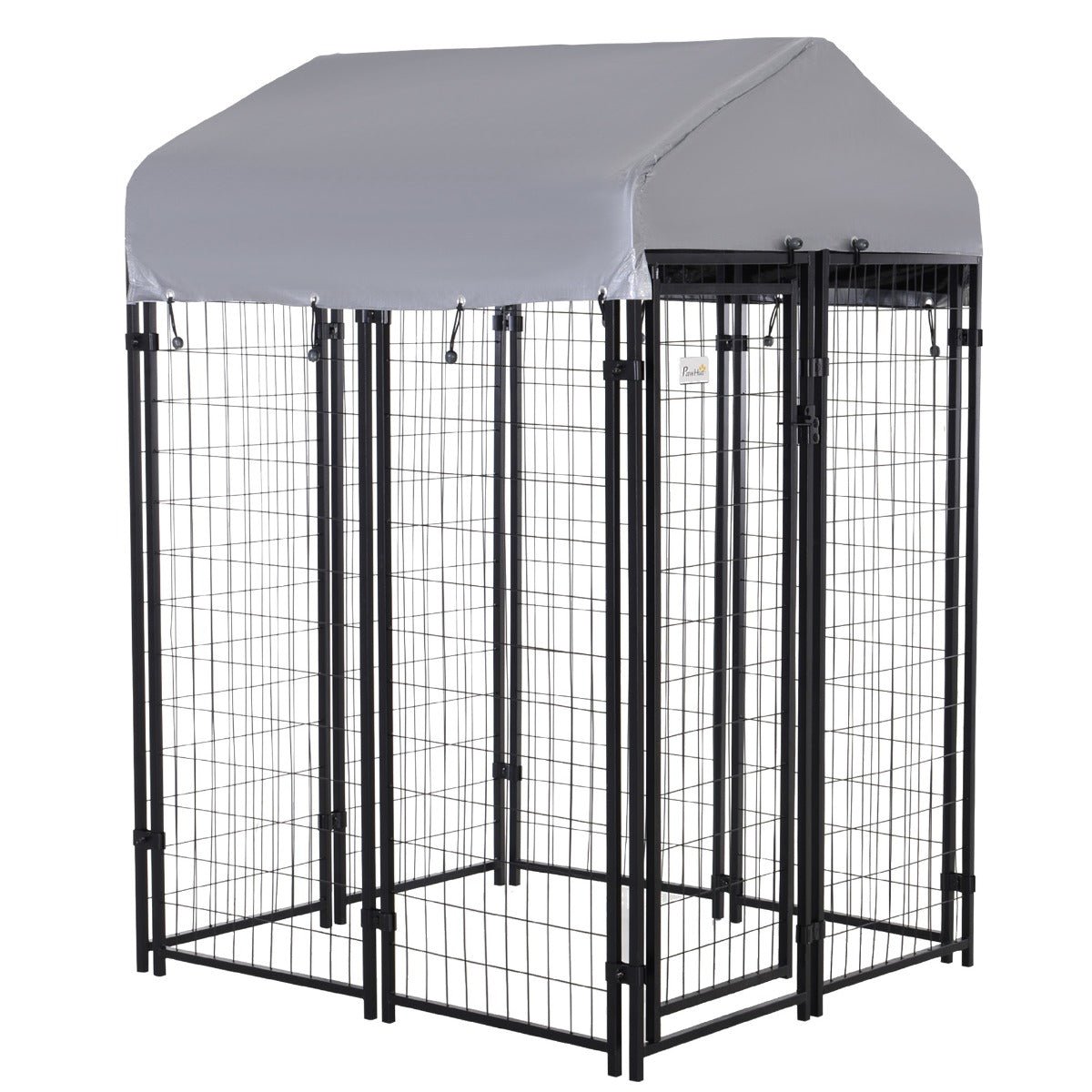 sxh7fb17e698db566 Large Outdoor Dog Kennel Galvanized Steel Fence with UV-Resistant Oxford Cloth Roof & Secure Lock 48" x 48" - Image 1