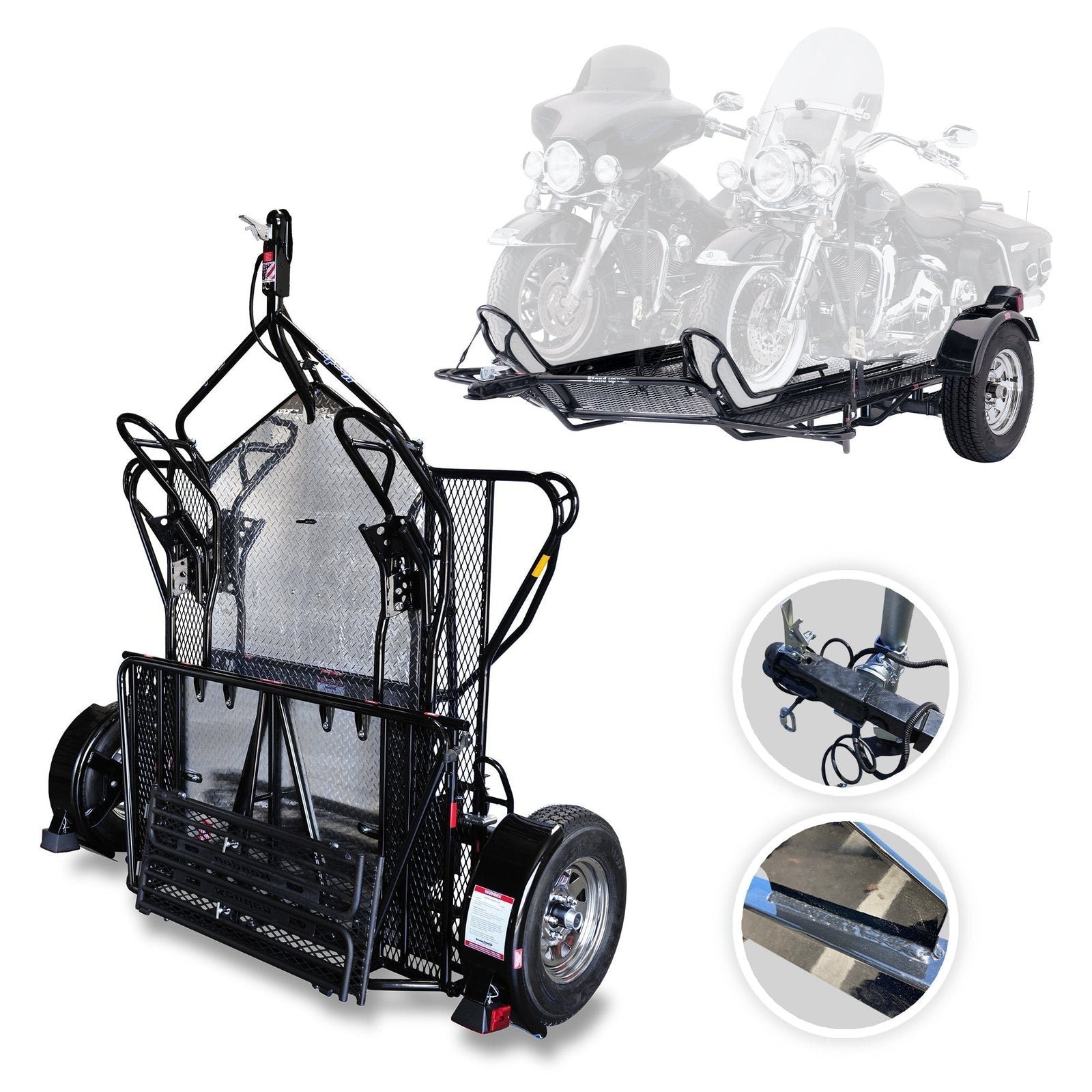 1-MainImage_078e7e17-5f15-4e7a-96be-ba9593babd22 Go! Series Dual Rail Ride-Up Folding Motorcycle Trailer Discounted