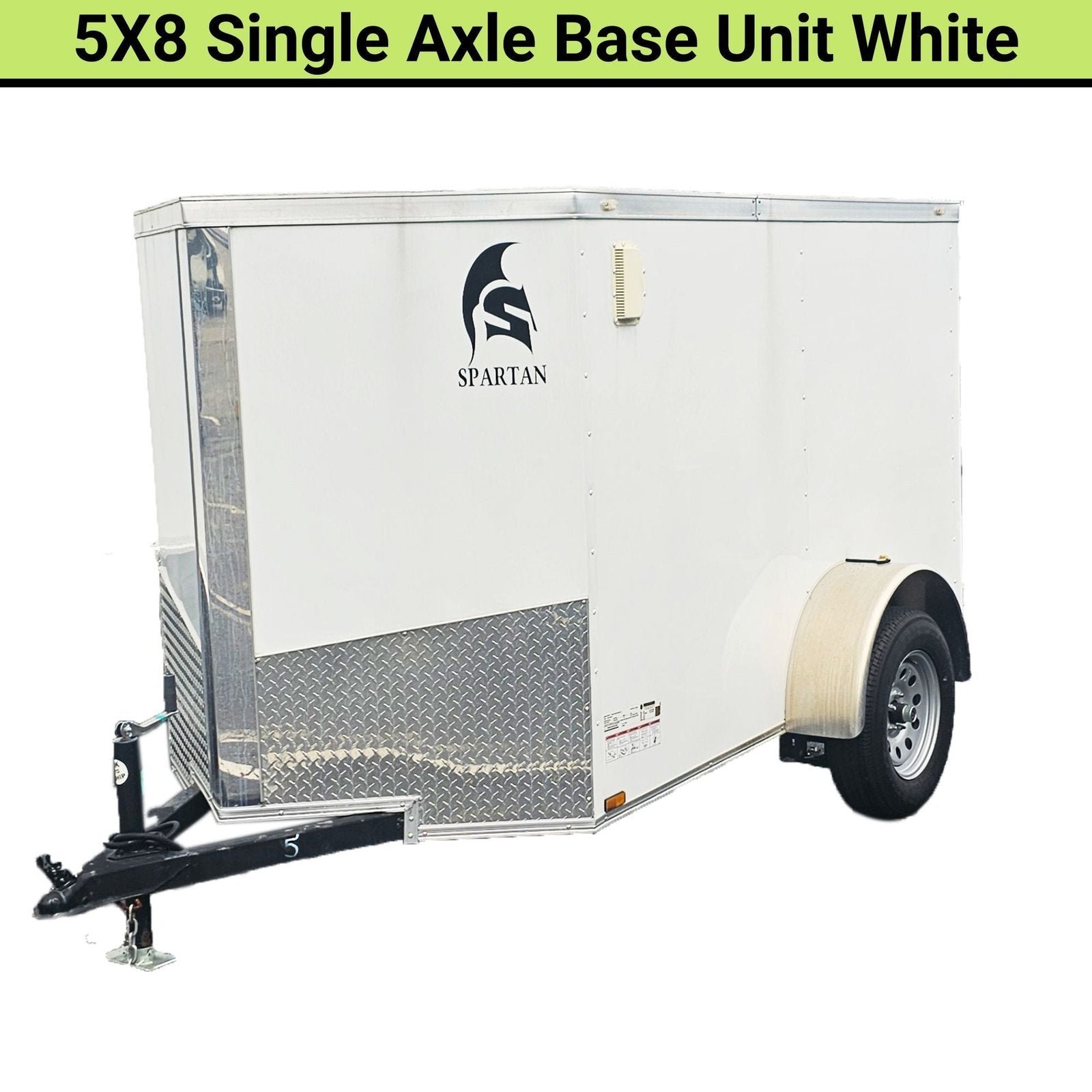 5X8_SA_BASE_WHITE Spartan 5X8 Single Axle Cargo Trailer | White | SP5X8SA