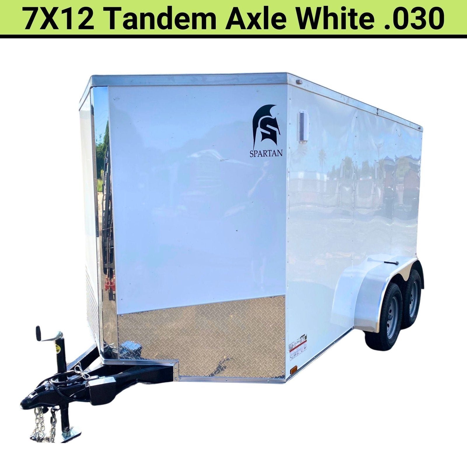 7X12TA_WHITE-01 Spartan 7×12 Enclosed Cargo Trailer Tandem Axle – White Heavy-Duty Cargo Hauler SP7X12TA