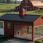 Executive Luxury Double Dog Box and Kennel With Storage  8' x 16'