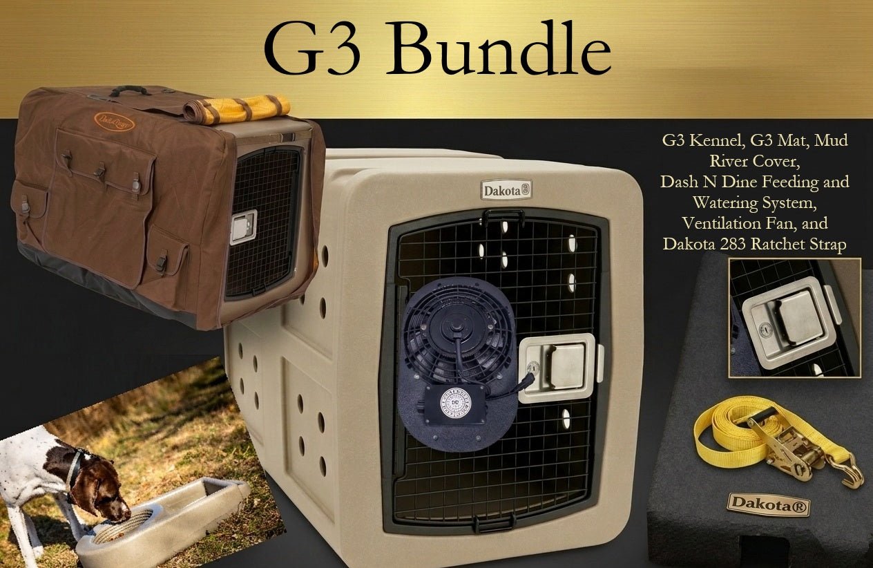 G3Bundle G3 Dog Kennel Bundle | Rugged Travel, Cooling Fan, Feeding System & Cover with Dakota Guard TM - Image 1
