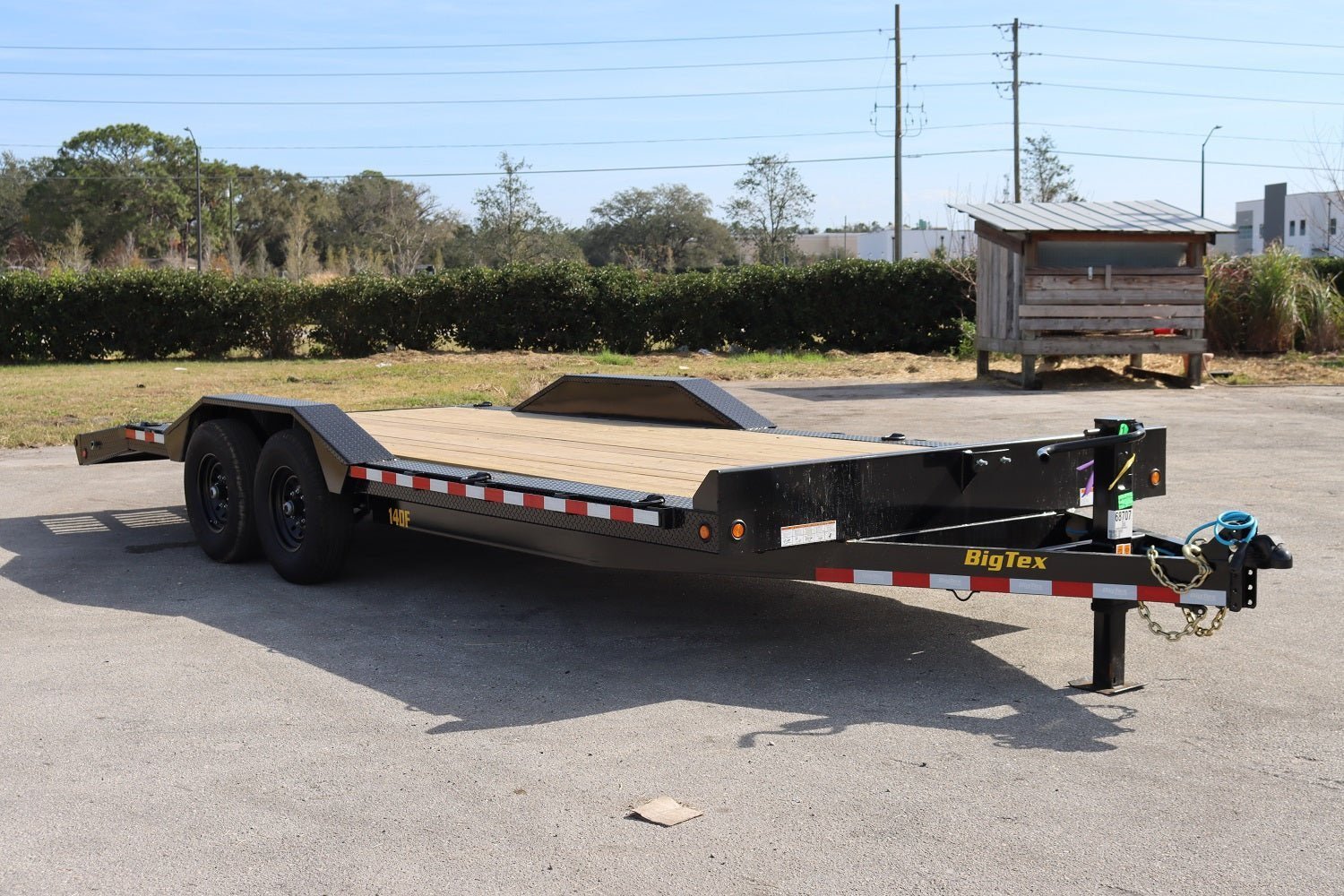 IMG_7938 22 Foot Big Tex Heavy Duty with Drive-Over Fender Black Equipment Trailer (14DF-19BK+3KR)