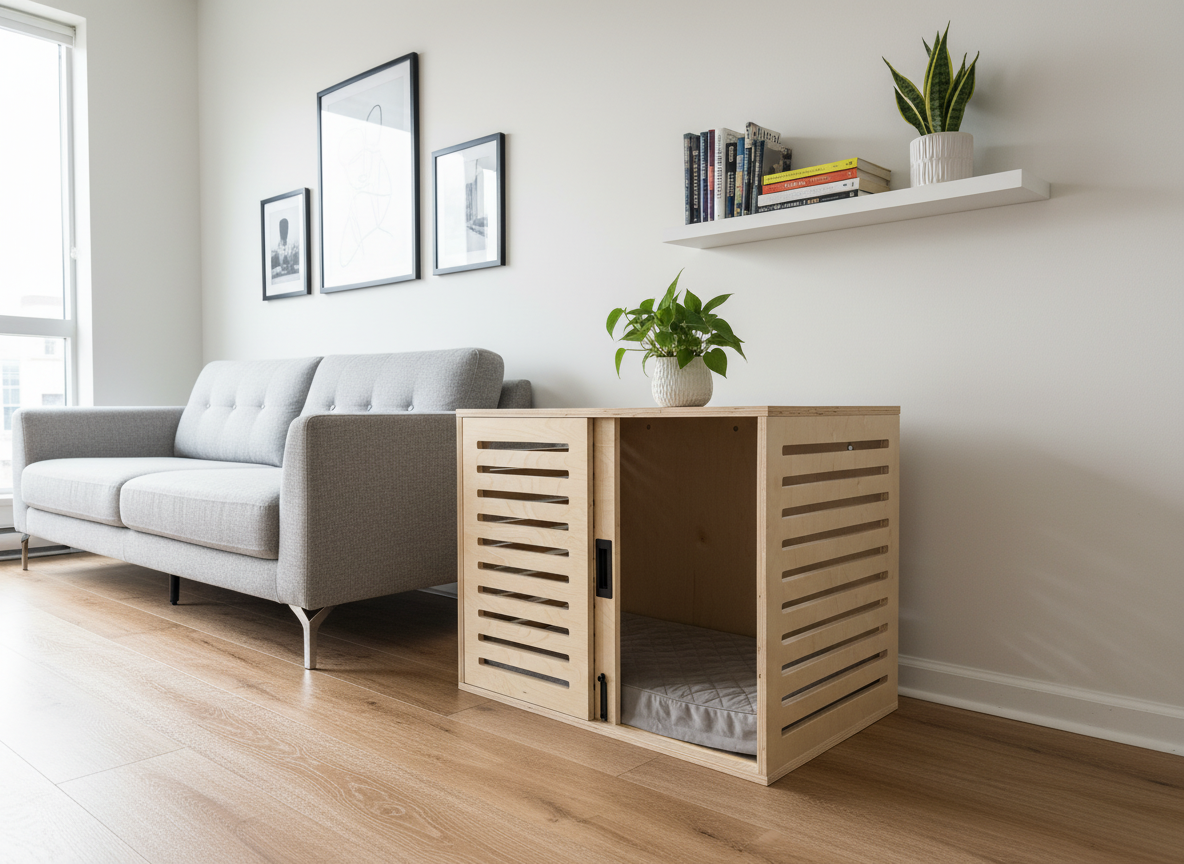 Large_Dog_Crate_Furniture_For_Apartments Large Studio Dog Crate - Image 1