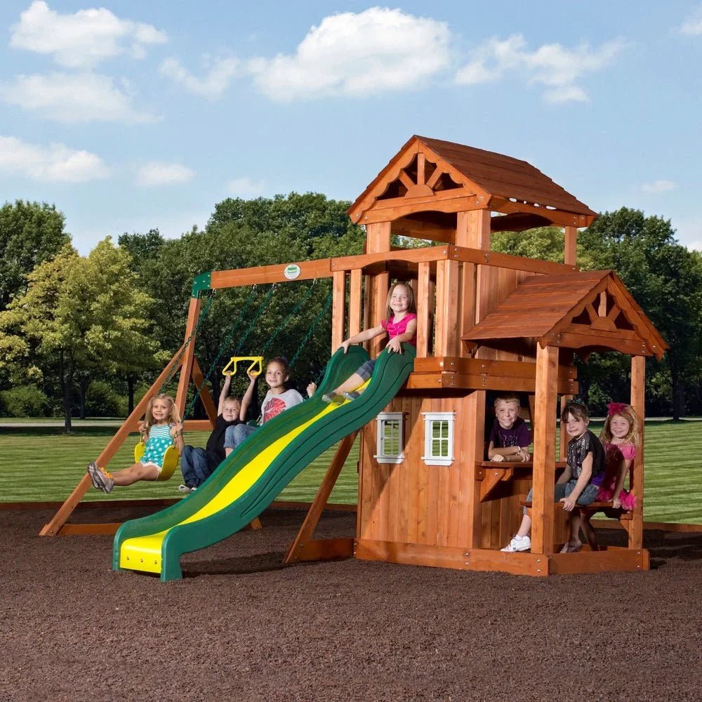 P1_TanglewoodSwingSetHero Backyard Discovery Tanglewood Cedar Wood Swing Set