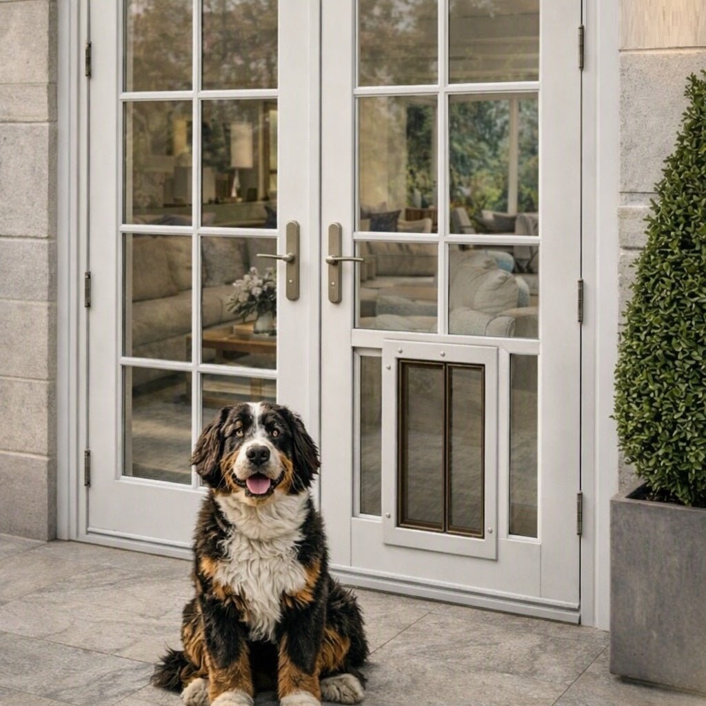 Pleixidor_Glass_Door_Insert_for_Dog_Door_on_French_Door PlexiDor Sliding Glass or French Door Dog Door Insert with Insulated Pet Panel - Image 1
