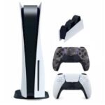 Sony PlayStation 5 PS5 Disc Console Bundle – Extra DualSense Controller + Charging Station, US Plug