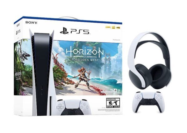 Sony PlayStation 5 PS5 Horizon Forbidden West Blu-ray Console Bundle with PULSE 3D Wireless Gaming Headset – Ultra HD Gaming System