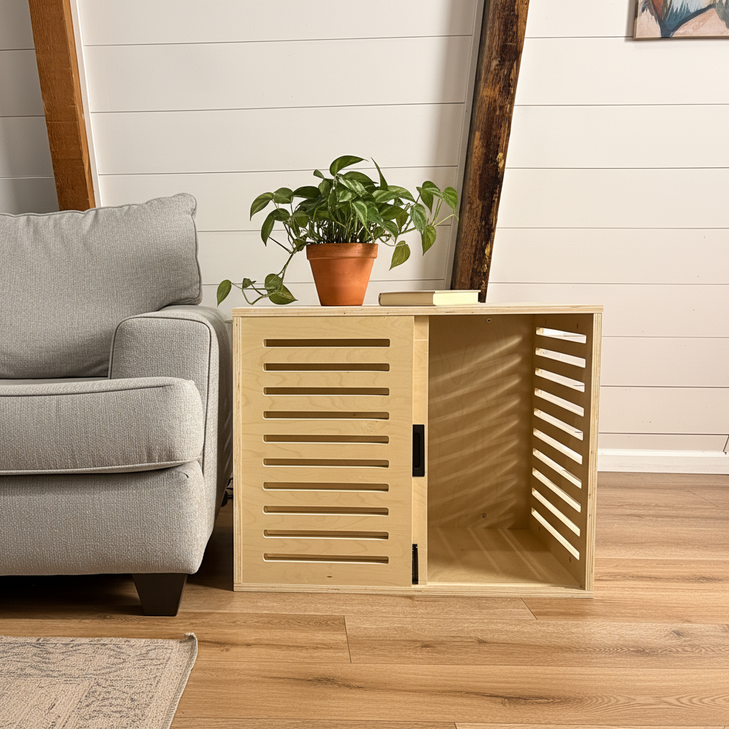 Studio_Medium_Dog_Crate_furniture Medium Studio Dog Crate - Image 1