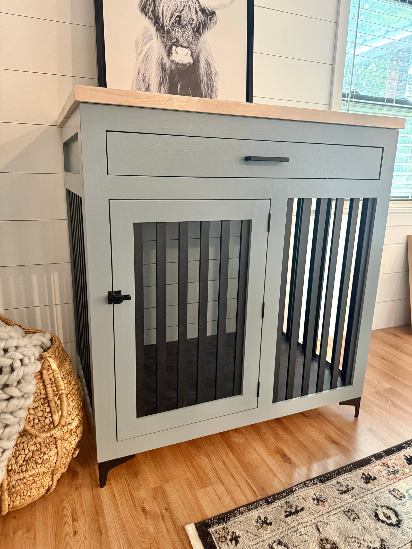 XL_dog_crate_furniture_58341205-507b-455a-b3a4-ec4a3d326527 XL Dog Crate with Drawer - Image 1