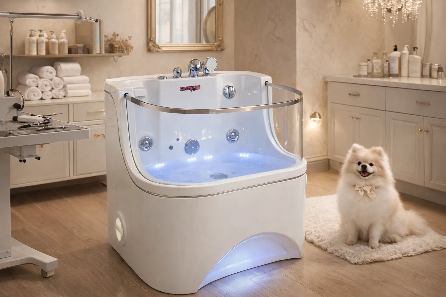 YSVET-BT88PetTub Professional Dog Spa Bathtub with LED Light Therapy and Air‑Bubble Bath System - Image 1