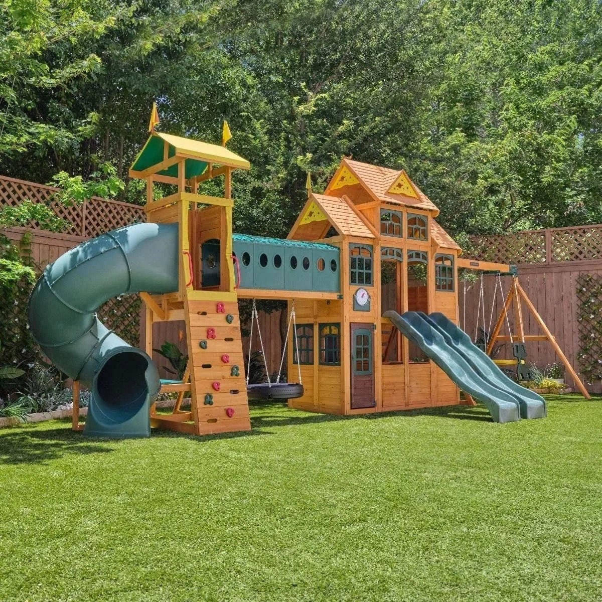 imgi_46_jnj Kids Kidkraft Bear Cave Lodge Swing Set / Playset
