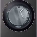 LG - 7.4 Cu. Ft. Stackable Smart Electric Dryer with TurboSteam - Black Steel
