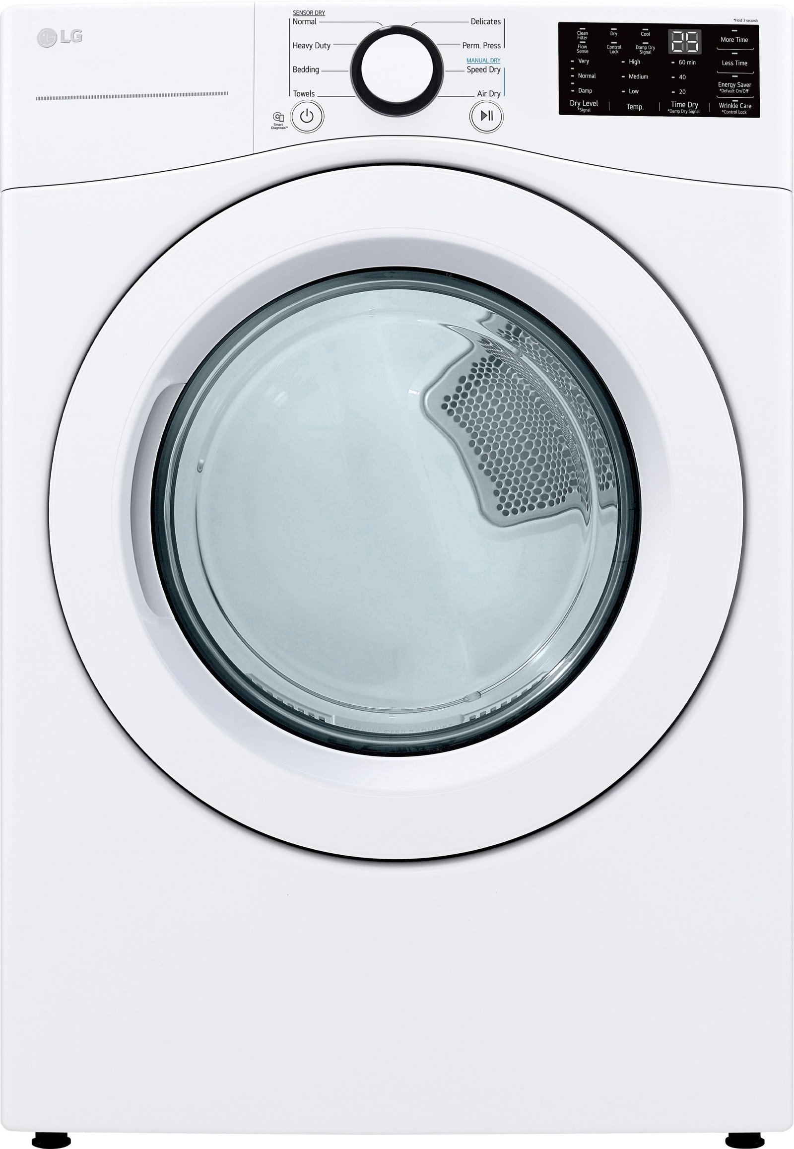6529908_sd LG - 7.4 Cu. Ft. Stackable Electric Dryer with Wrinkle Care - White - Image 1