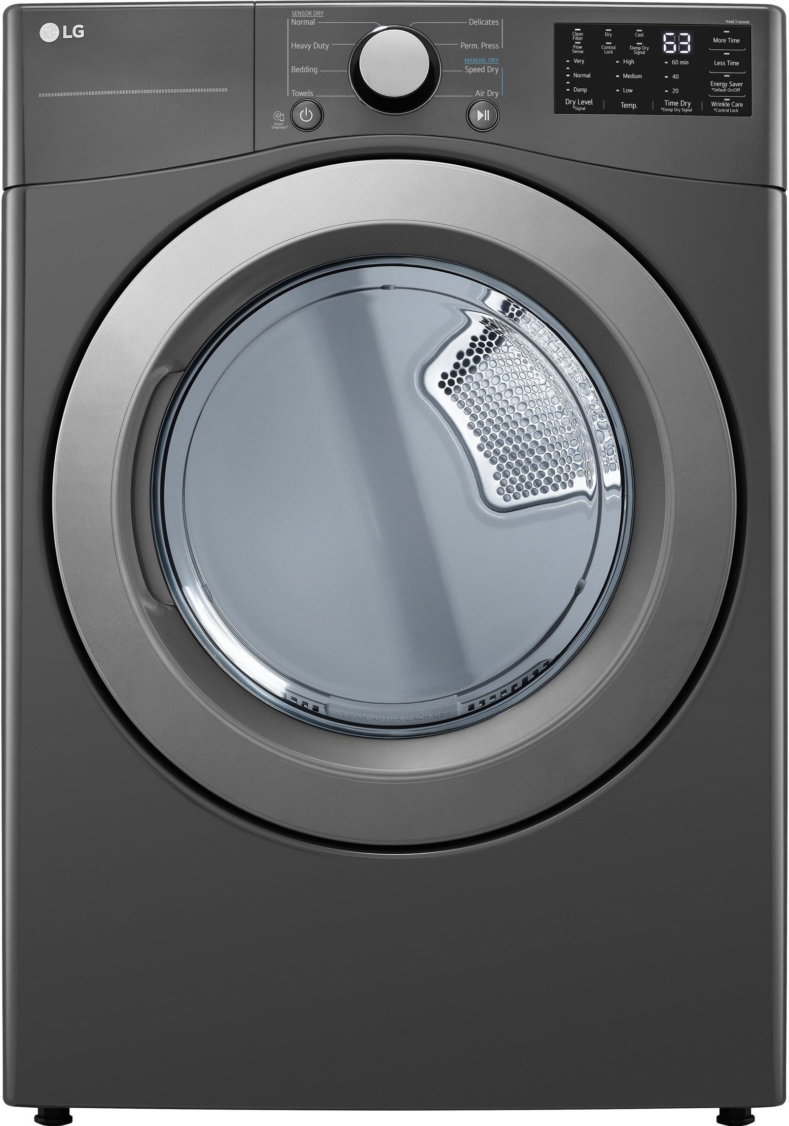 6532179_sd LG 7.4 Cu. Ft. Stackable Electric Dryer with Wrinkle Care – White - Image 1
