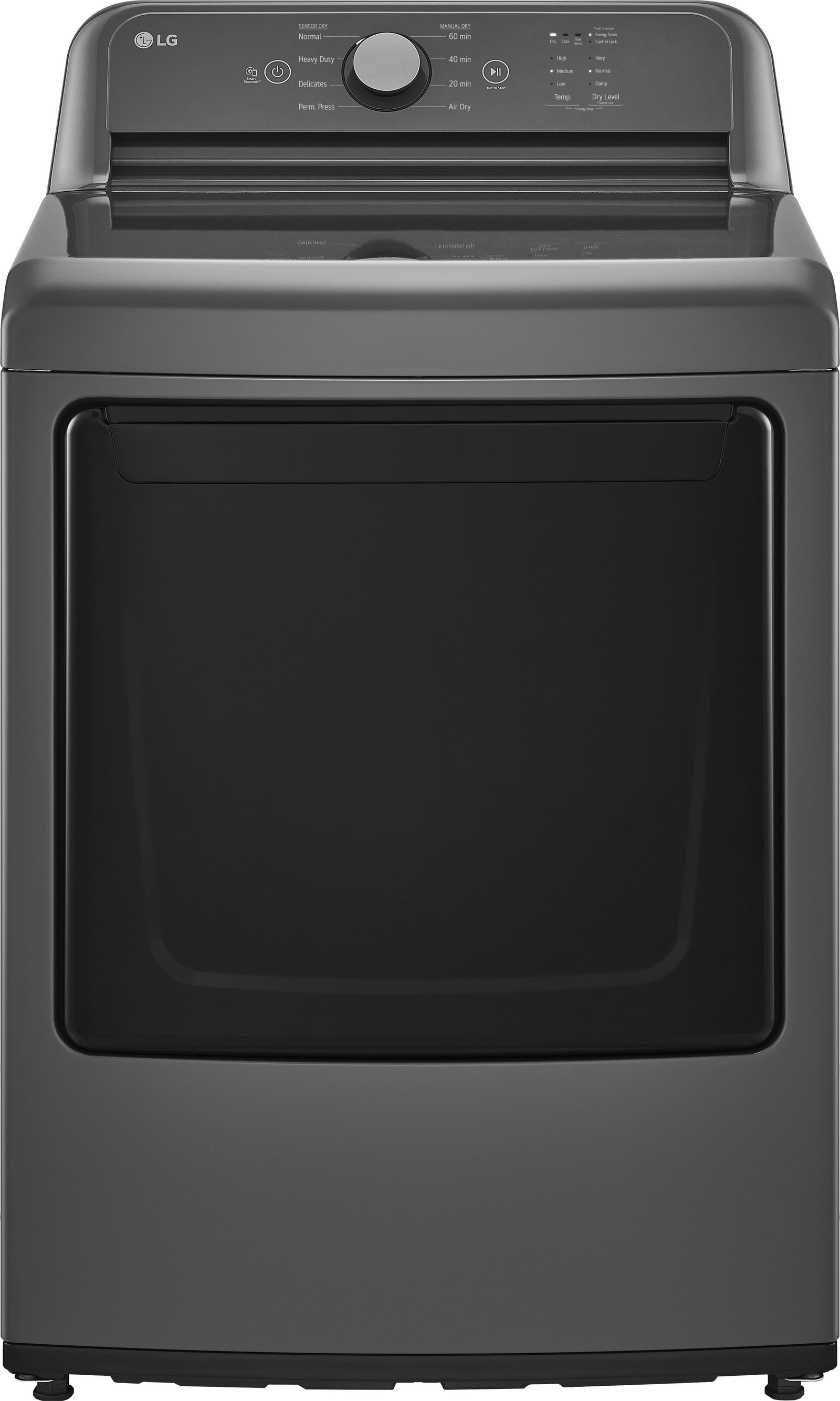6573555_sd-1 LG - 7.3 Cu. Ft. Electric Dryer with Sensor Dry - Monochrome Grey - Image 1