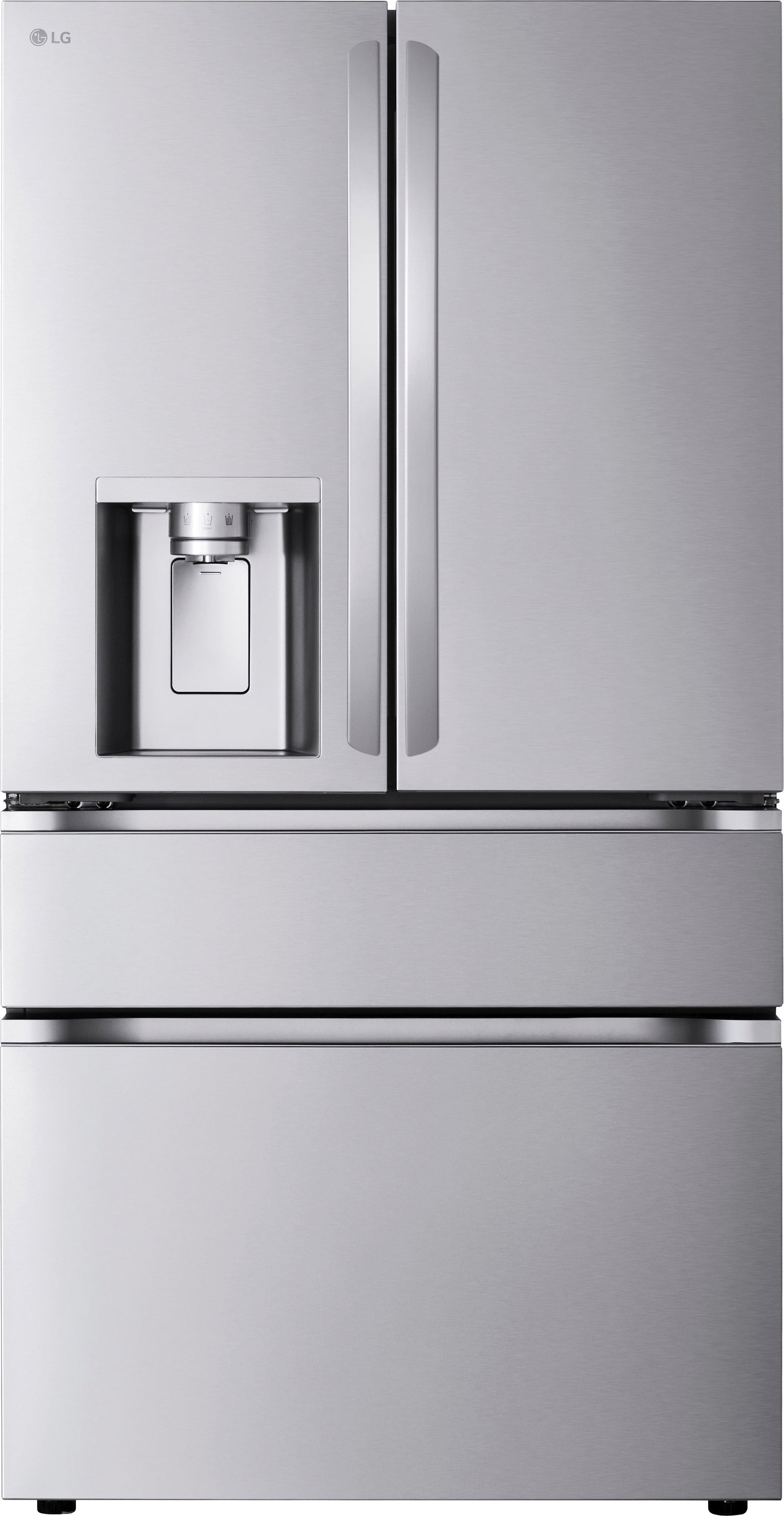 6573590_sd LG - 36-in Counter-Depth MAX 24.5 Cu. Ft. 4-Door French Door Smart Refrigerator with Full-Convert Drawer - Stainless Steel - Image 1