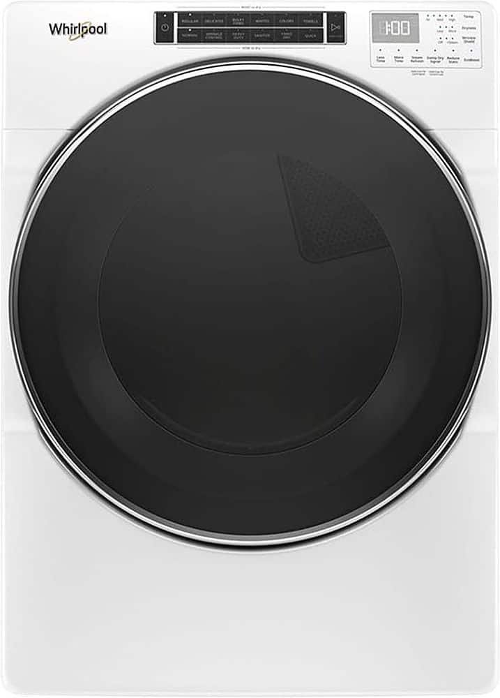 6581117_sd Whirlpool - 7.4 Cu. Ft. Stackable Electric Dryer with Steam and Intuitive Controls - White - Image 1