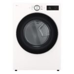 LG - 7.4 Cu. Ft. Stackable Smart Electric Dryer with Steam and AI Sensor Dry - Alpine White