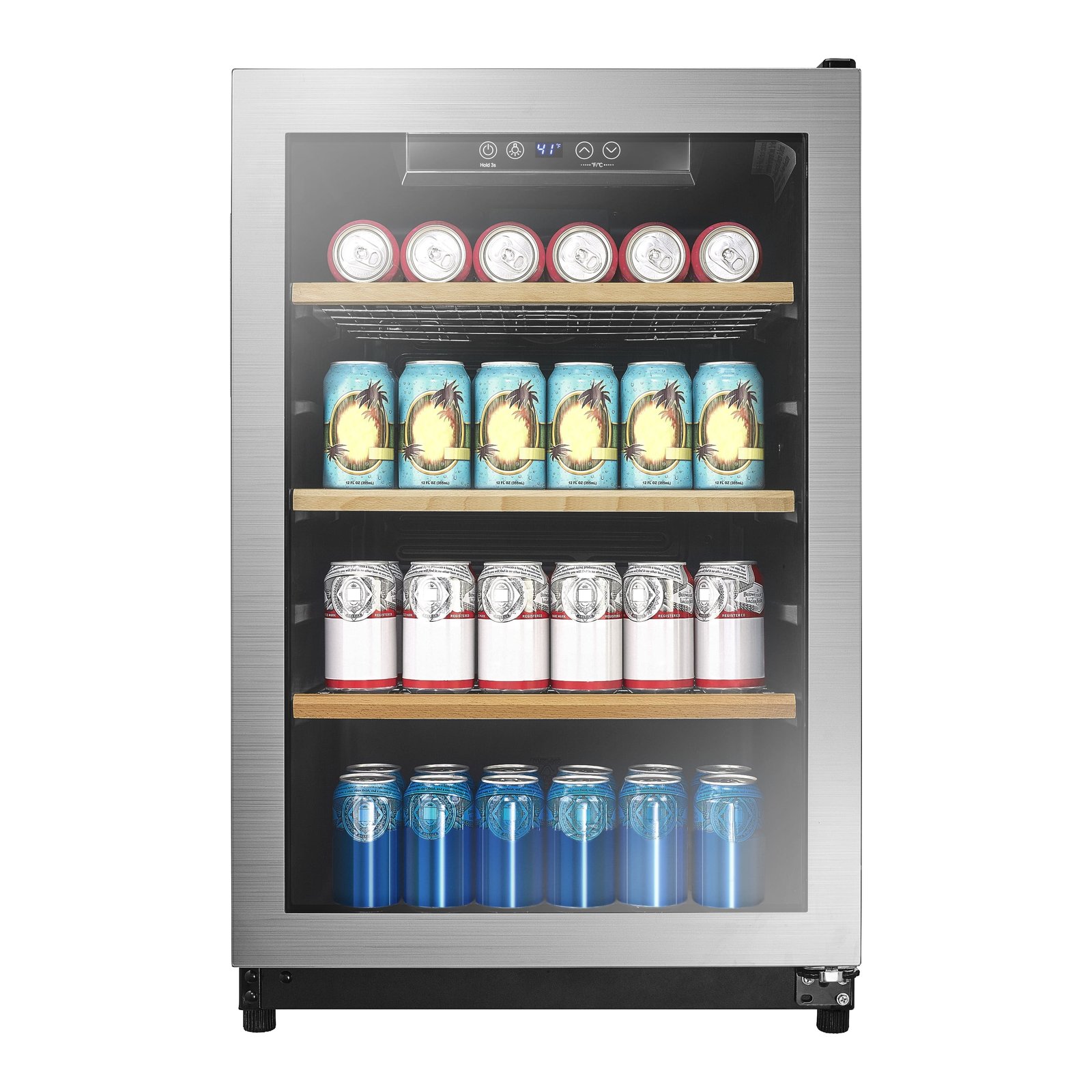 7f53d15f-2965-478c-9628-39db5094d306 Insignia™ - 130-Can Beverage Cooler - Silver - Image 1